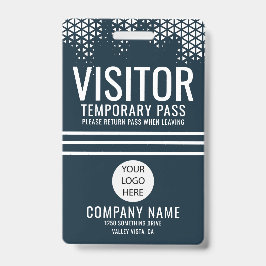 Crachá Visitor de Logotipo da Empresa Azul Visitante ID d