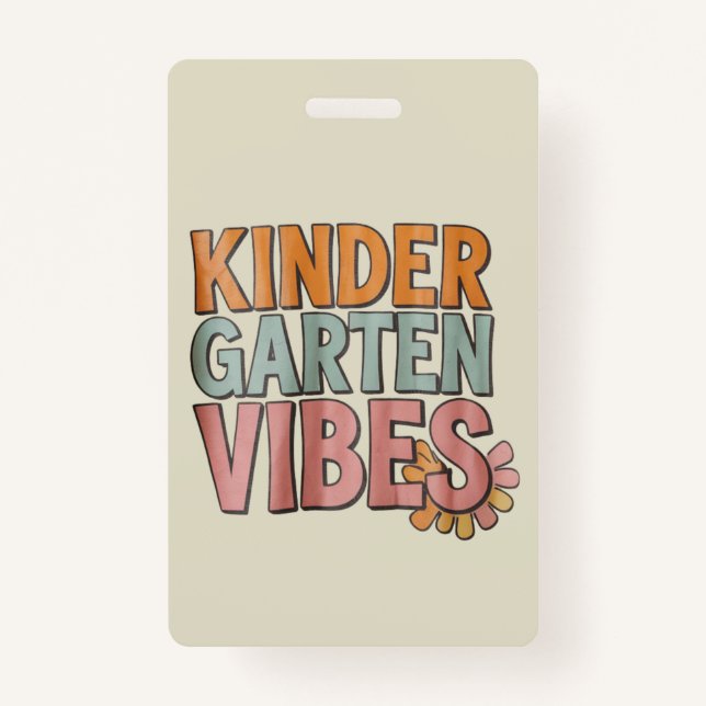 Crachá Voltar ao jardim de infância pré K 1º ano (Frente)