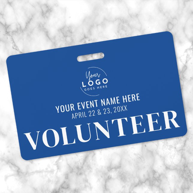 Crachá Voluntário Azul Profissional (Blue Volunteer Badge)