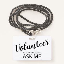 Crachá Voluntário Pergunte-me o nome