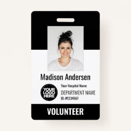Crachá Volunteer Photo ID Badges with Clip or Lanyard