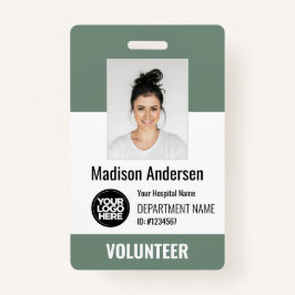 Crachá Volunteer Photo ID Badges with Clip or Lanyard