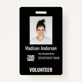 Crachá Volunteer Photo ID Badges with Clip or Lanyard