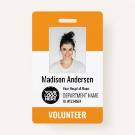 Crachá Volunteer Photo ID Badges with Clip or Lanyard
