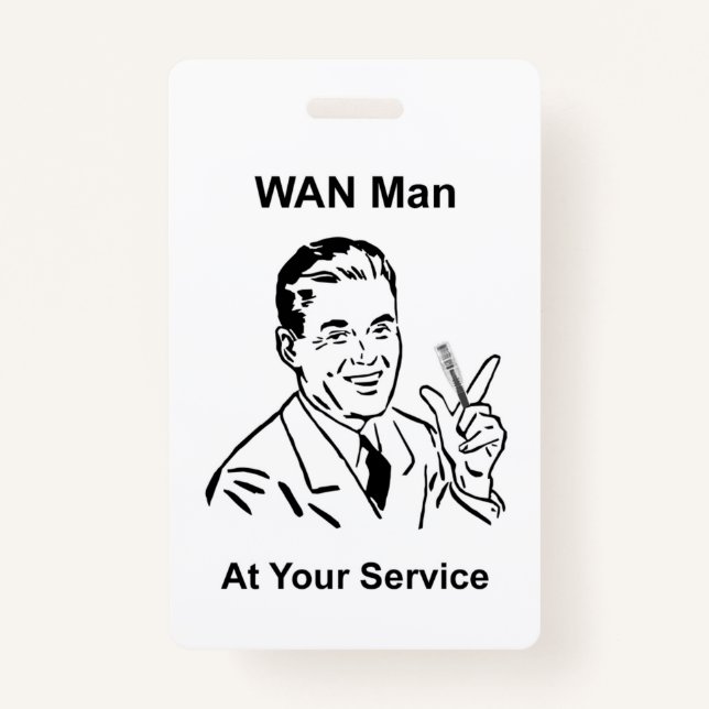 Crachá WAN Man On Your Service Retro Tech (Frente)