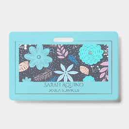 Crachá Whimsical Floral Doula Ou Parteira