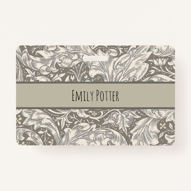 Crachá William Morris Botão Solteiro Flor Bot (Frente)