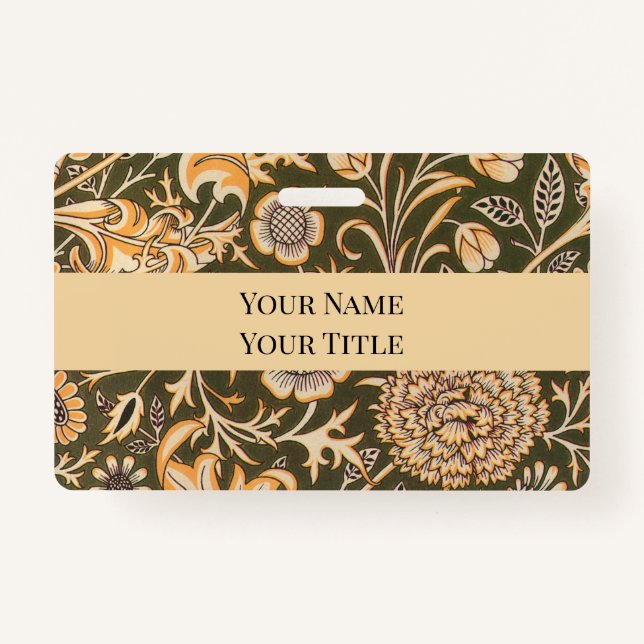 Crachá William Morris Cherwell Wallpaper Pattern (Frente)