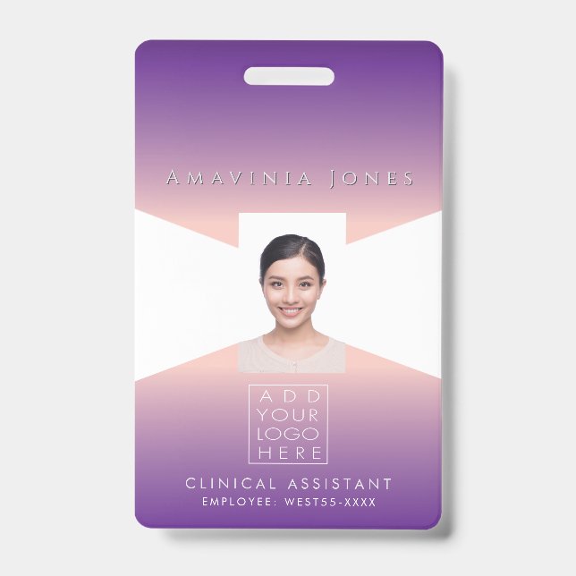 Crachá Womens Business Photo ID Identification Plastic  (Frente)