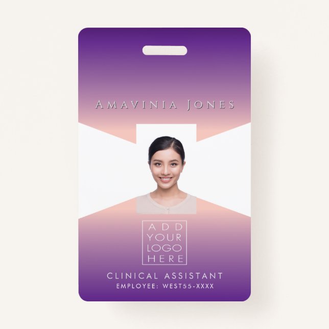Crachá Womens Business Photo ID Identification Plastic  (Frente)