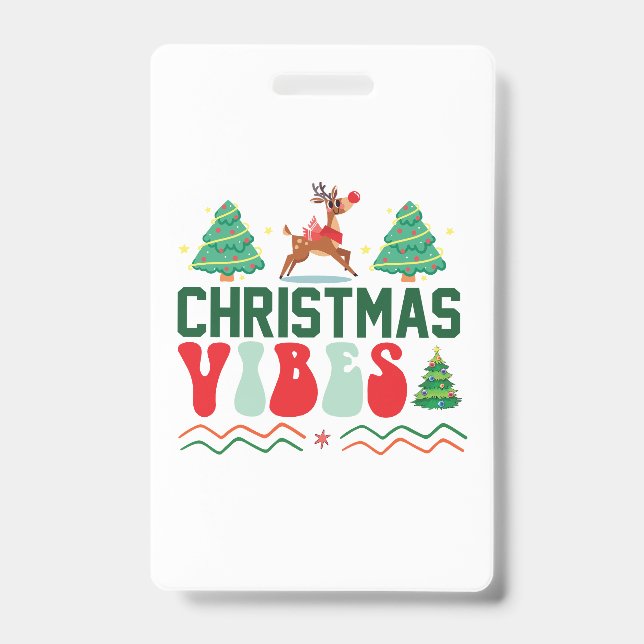 Crachá Xmas Gift Xmas Vibes (Frente)