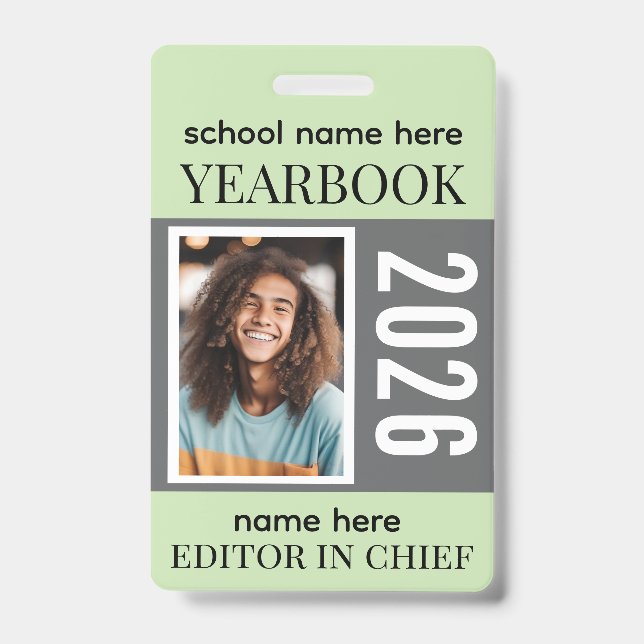 Crachá Yearbook Staff Badge Fully Customizable (Frente)