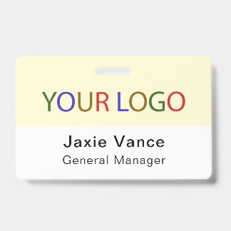 Crachá Yellow Custom Hard Plastic  with Metal Clip