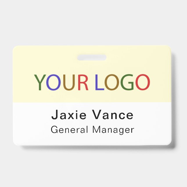 Crachá Yellow Custom Hard Plastic  with Metal Clip (Frente)