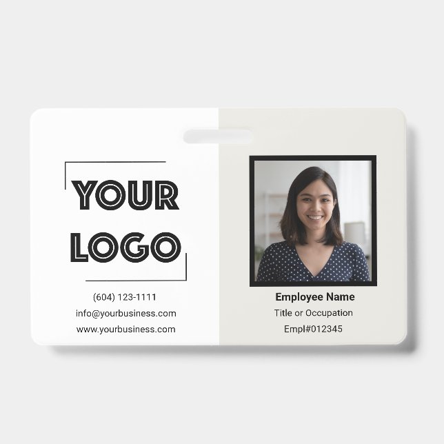 Crachá Your Logo Custom Business Marketing Employee (Frente)