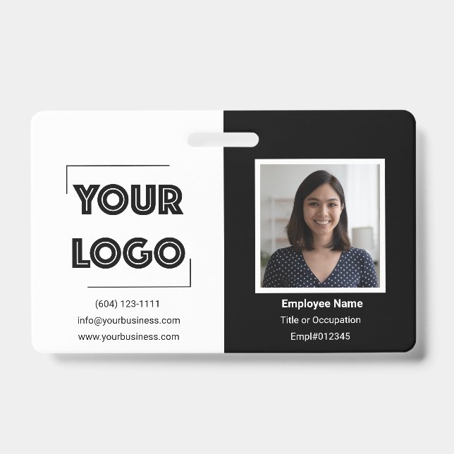 Crachá Your Logo Custom Business Marketing Employee (Frente)