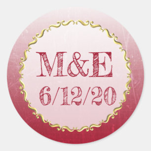 Crackle vermelho etiquetas Wedding personalizadas