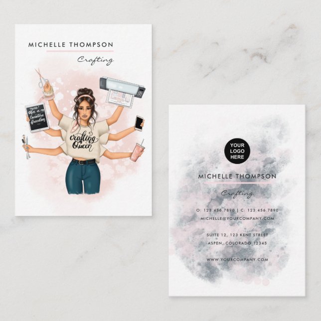 Crafting Queen Cartão de visita (Frente/Verso)