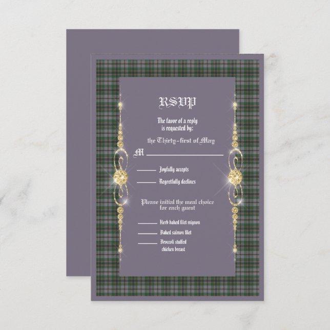 Craig Ancient Tartan Wedding RSVP (Frente/Verso)