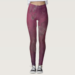 Cranberry & Faux Silver Deixa Leggings