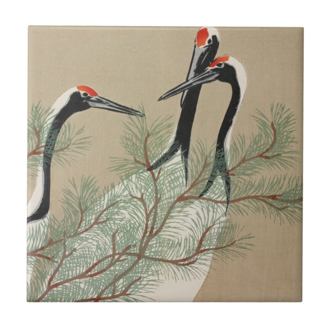 Cranes Kamisaka Sekka japan painting art canvas cc (Frente)