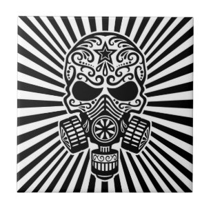 Crânio apocalíptico do açúcar do cargo, preto e