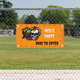 Crânio assustador personalizável Banner do Dia das