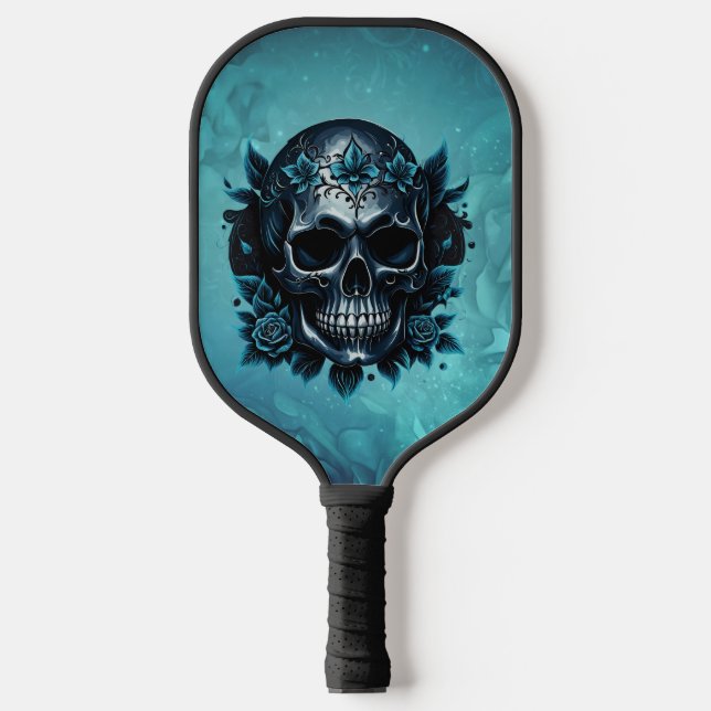 Crânio azul escuro com rosas. (Front)