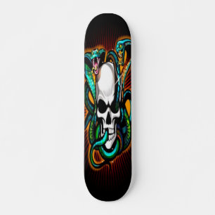 Crânio com 2 skateboard Cobras
