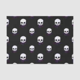 Crânio com papel no tecido das unidades roxas