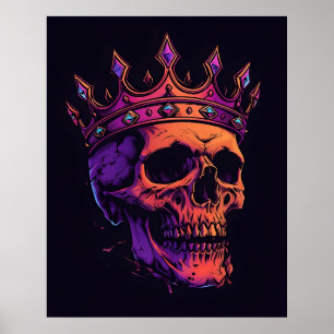 Crânio coroado - Neon Royalty Poster