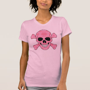Crânio da camuflagem e camisa cor-de-rosa dos