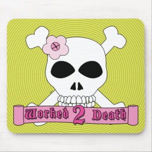 Crânio da menina e Crossbones Mousepad