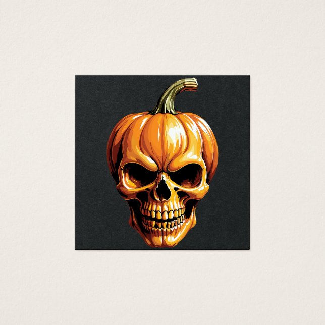 Crânio de Abóbora Flamejante para o Halloween (Frente)