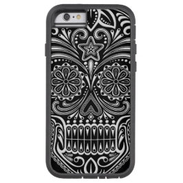 Crânio de açúcar branco e preto