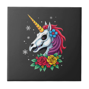 Cranio de Açúcar de Unicórnio Arte Mexicana, Camis