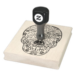 Crânio de Açúcar, Dia dos Mortos, Carimbo de 4" x