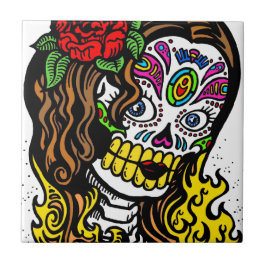 Crânio de Açúcar Flor Menina