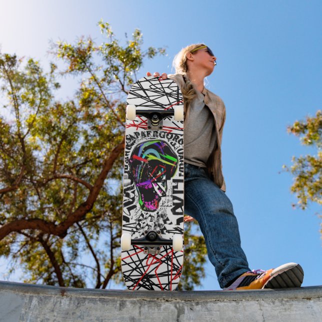 Crânio de Despertar Rude arte Grafite skateboard (Ao ar livre 1)