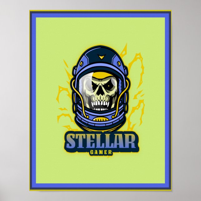 Crânio de Jogador Stellar com Poster de Capacete (Frente)