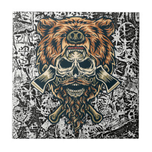 Crânio de lança com chapéu de urso - retrato de ne