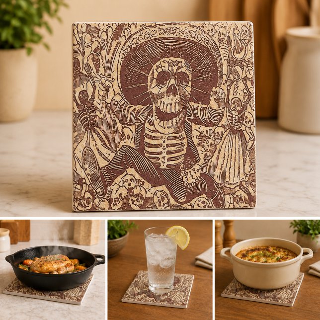 Crânio de Oaxaca, La Calavera Oaxaqueña (Skull from Oaxaca, La Calavera Oaxaqueña Tile)