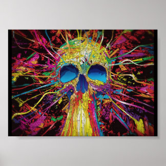 Crânio de poster à luz negra