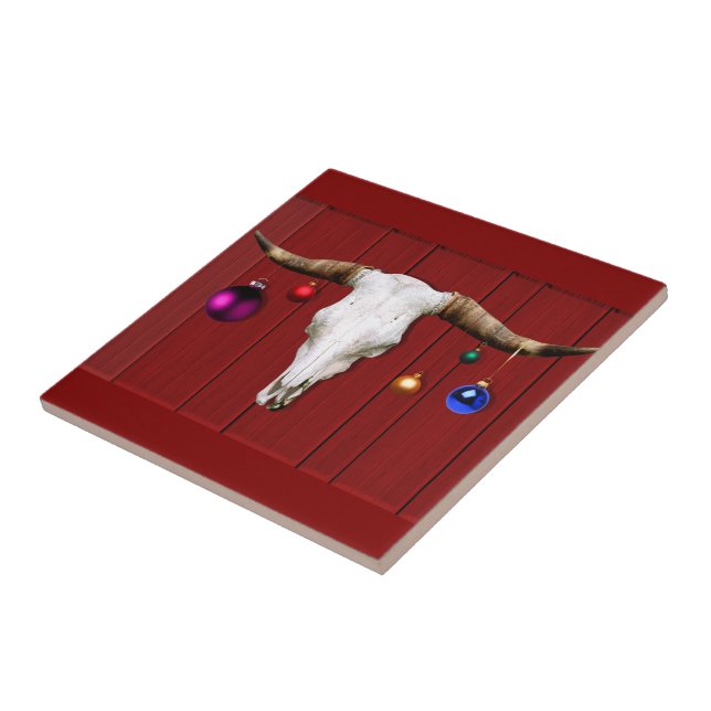 Crânio de Vaca com Enfeites de natal no Red Barn (Lateral)