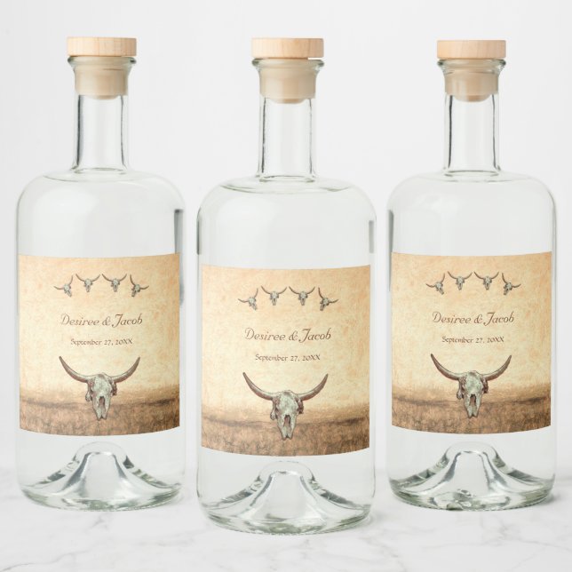 Crânio De Vaca De Casamento Russo Ocidental (Garrafas)