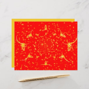 Crânio de Vaca Dourada Vermelha brilhante no Oeste