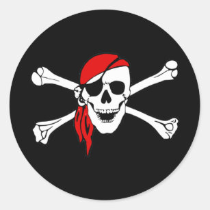 Crânio do pirata e etiqueta dos Crossbones