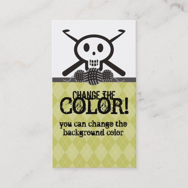 crânio dos ganchos de crochet com cartão de visita (Frente)