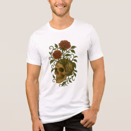 Cranio e Rosas Arte de Halloween de Beleza Assombr