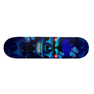 Crânio e skate pretos dos rosas